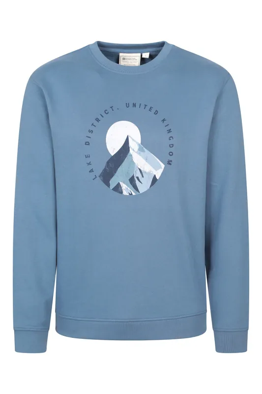 Lake District' Warm Comfortable Casual Crew Neck Graphic Sweatshirt - Mountain Warehouse