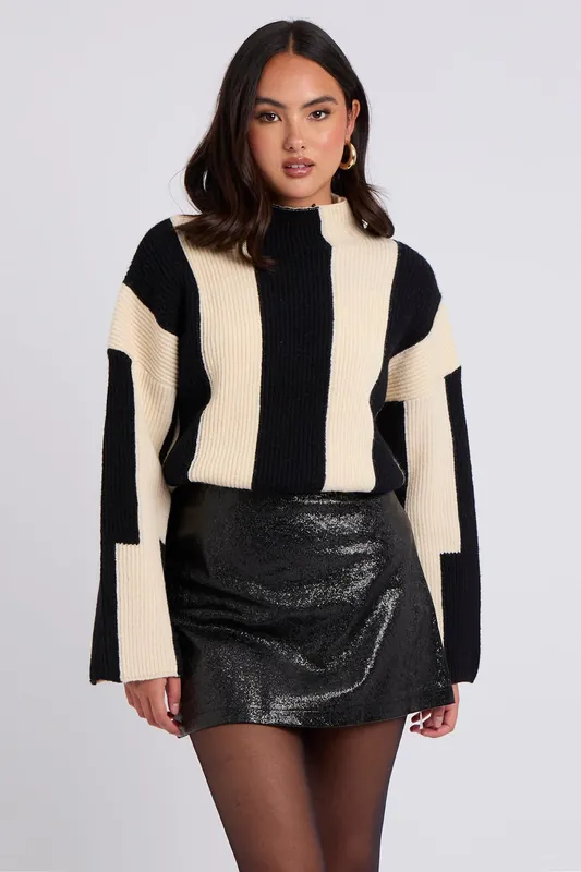 Glitter Pu Mini Skirt - Urban Bliss
