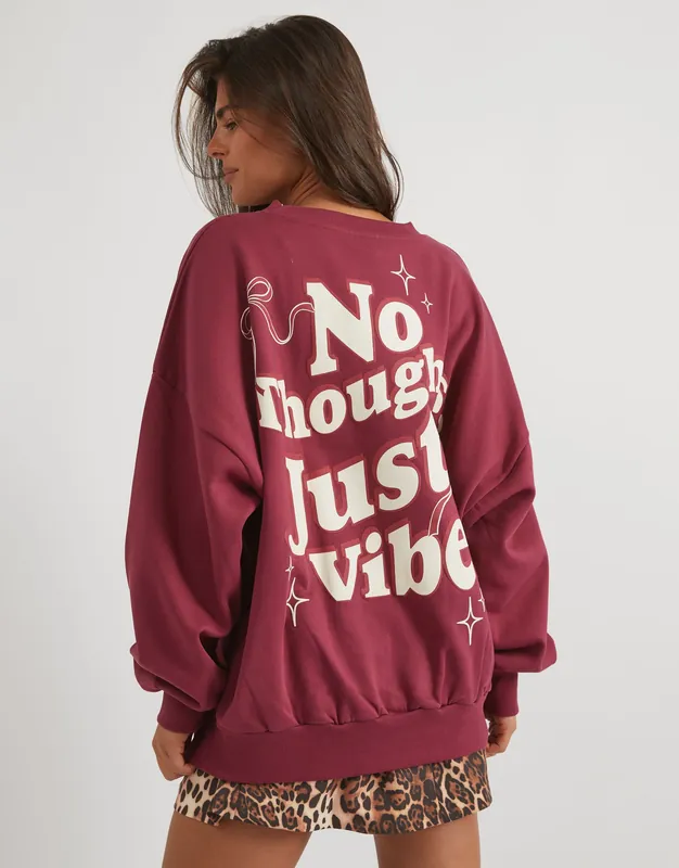 No Thoughts Just Vibes Sweatshirt - SKINNYDIP
