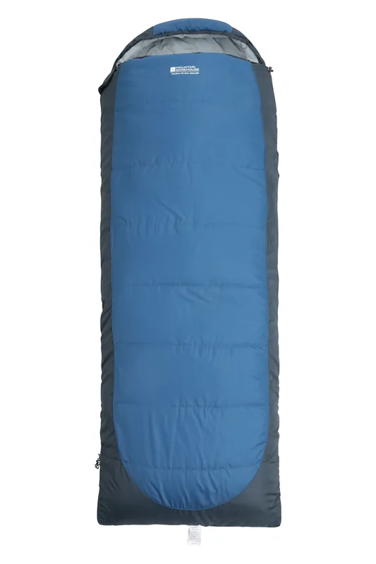 'Microlite 500' Compact Lightweight Zip Up Square Outdoor Sleeping Bag - Mountain Warehouse