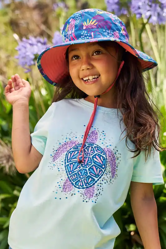 Printed Adjustable Cord Reversible Summer Brim Hat - Mountain Warehouse