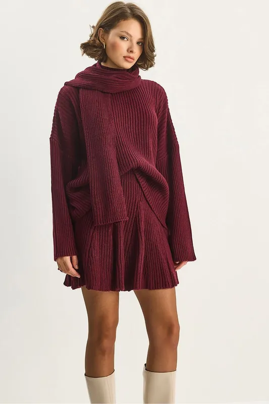 Shawl Collar Two-Piece Knitwear Set