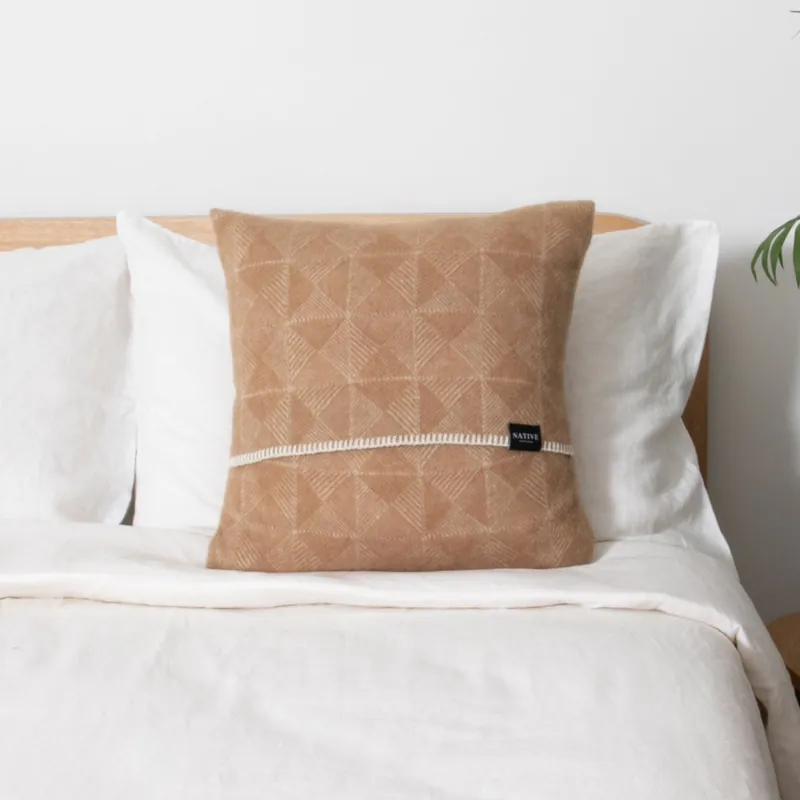 Diamond Beige Wool Cushion Cover 45x45cm - Native Natural