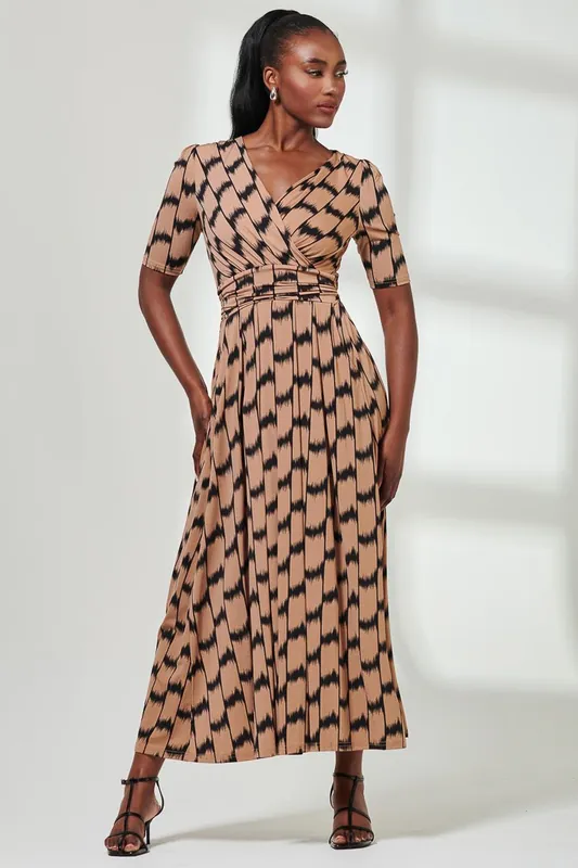 Karmie Jersey Pleated Maxi Dress - Jolie Moi