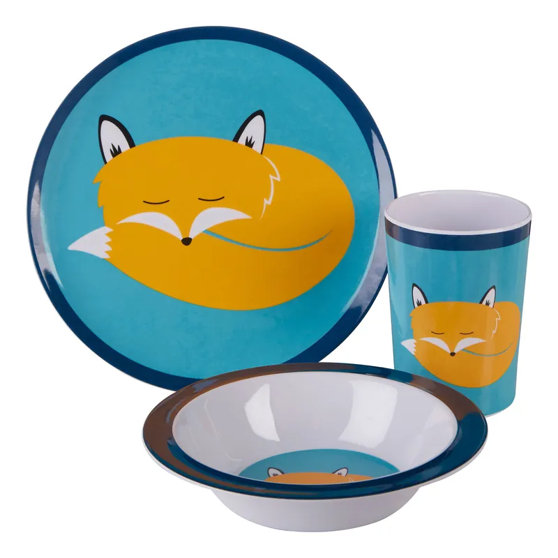 Vibrant Kids Felix Fox Dinner Set, Durable Children Dining Set, Compact Felix Fox Children Eating Set - Orsina