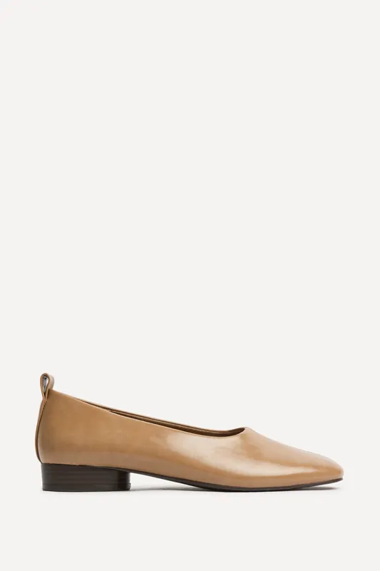 Capsule Camel Faux Leather Ballet Flats - Linzi
