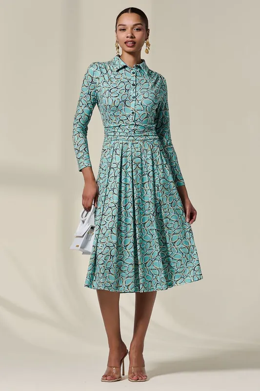 Long Sleeve Button Up Midi Dress - Jolie Moi