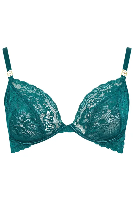 Lace Underwired Plunge Bra - Yours