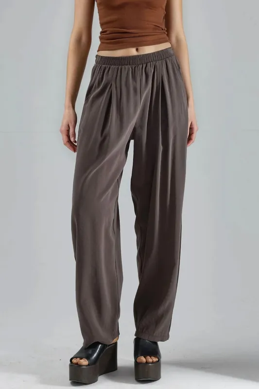 Wide Leg Pleated Pants - Busem