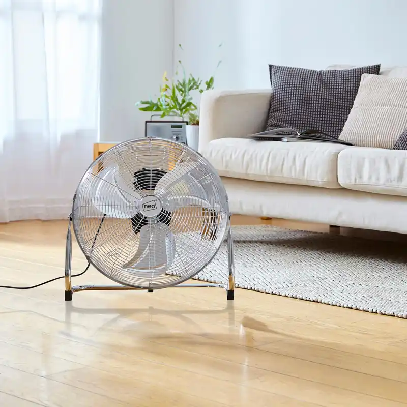 High Velocity Chrome Metal Floor Freestanding Fan - 12 inch