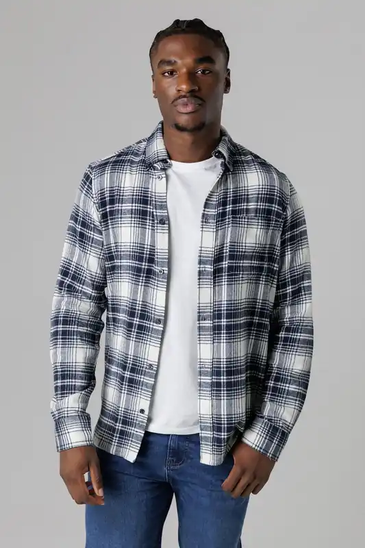 Cotton Flannel Long Sleeve Shirt - French Connection