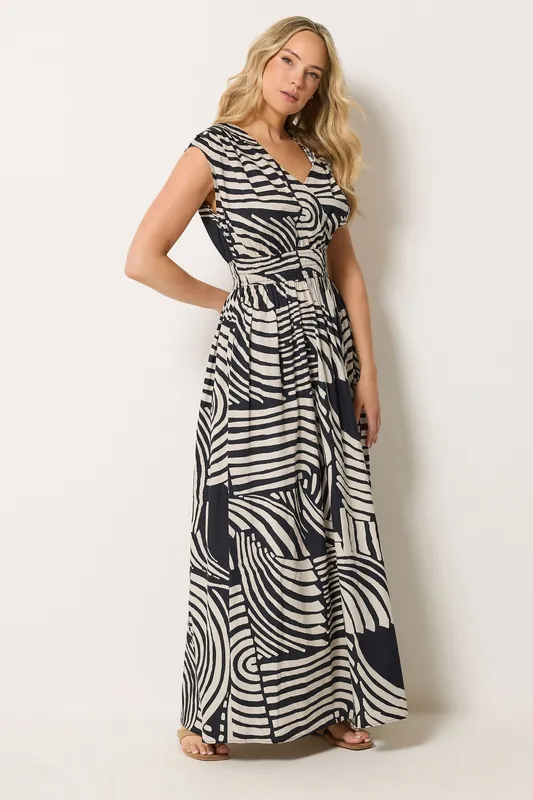 Tall Abstract Cotton Wrap Maxi Dress - Long Tall Sally