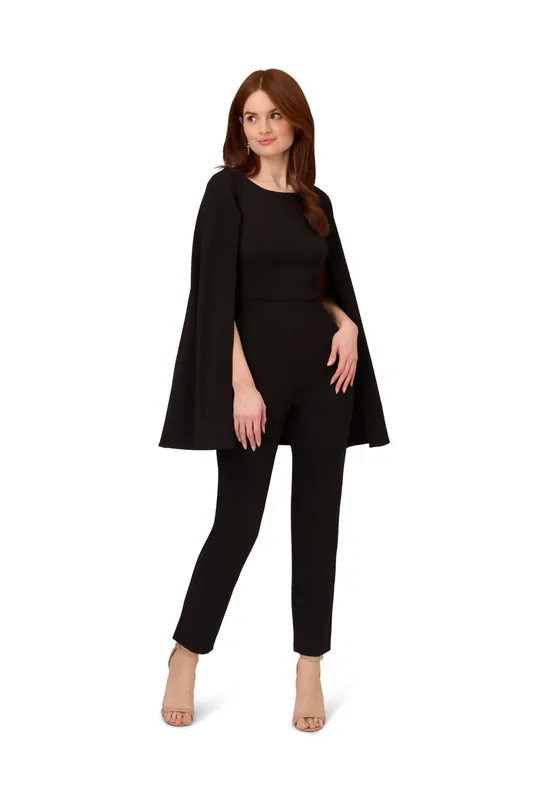Knit Crepe Cape Jumpsuit - Adrianna Papell