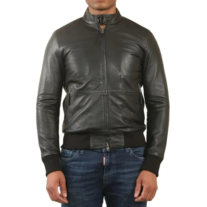 Retro Real Leather Bomber Jacket - TruClothing