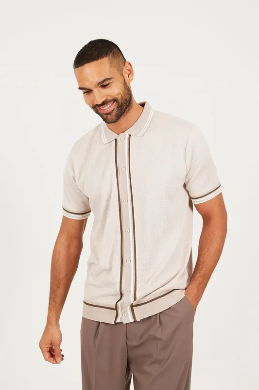 Knitted Short Sleeve Shirt - Brave Soul