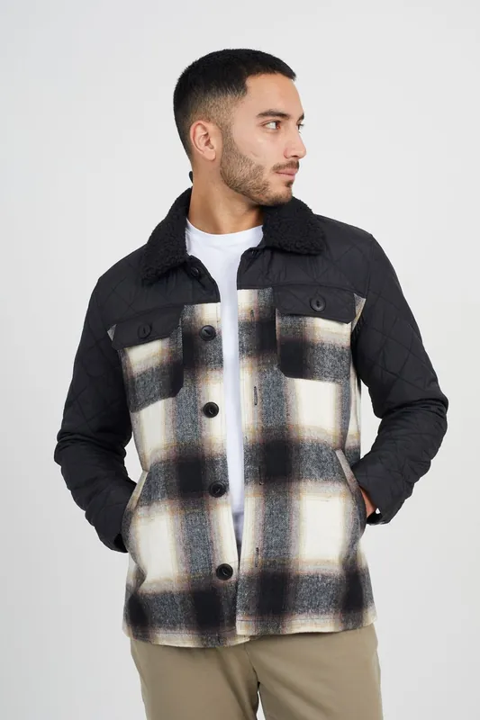 Sherpa Collar Checked Jacket - Brave Soul