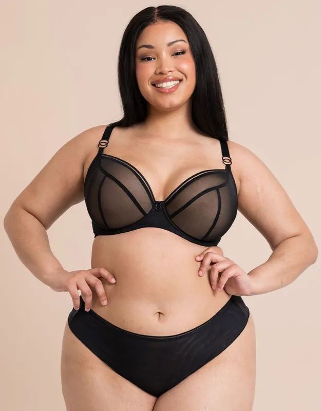 Lifestyle Plunge Bra Wired Mesh Lingerie - Curvy Kate