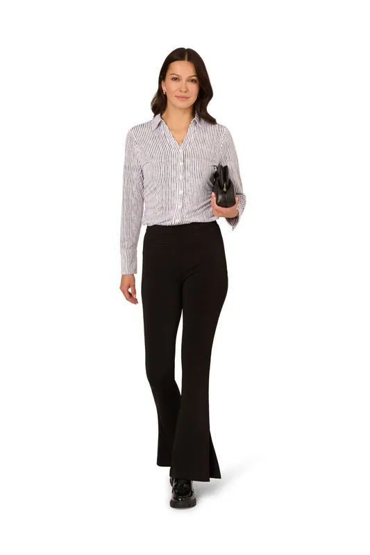 Button Up Shirred Knit Top - Adrianna Papell