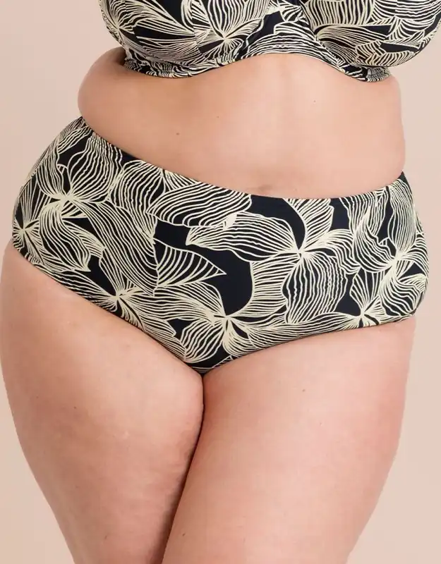 Ripple Reef High Waist Bikini Brief Bottoms - Curvy Kate