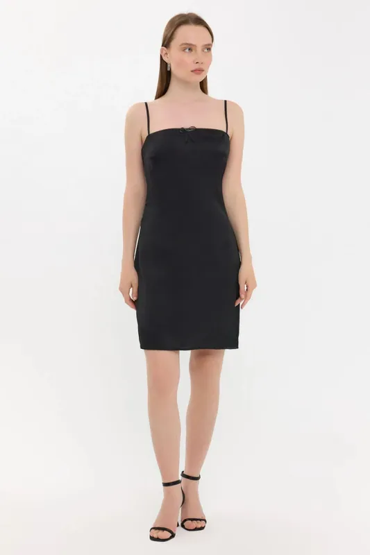 Spaghetti Strap Tie-Front Mini Dress