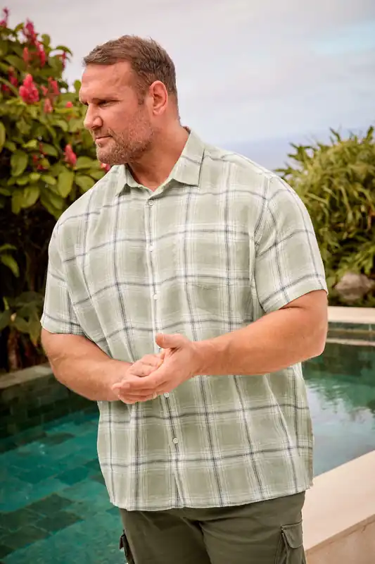 Check Print Short Sleeve Shirt - BadRhino