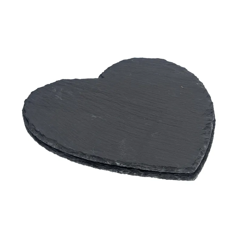 Heart Slate Placemats 25cm Pack of 2 - Argon Tableware