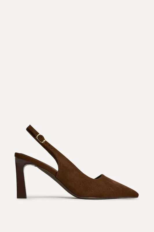 Saint Brown Slingback Court Heels - Linzi