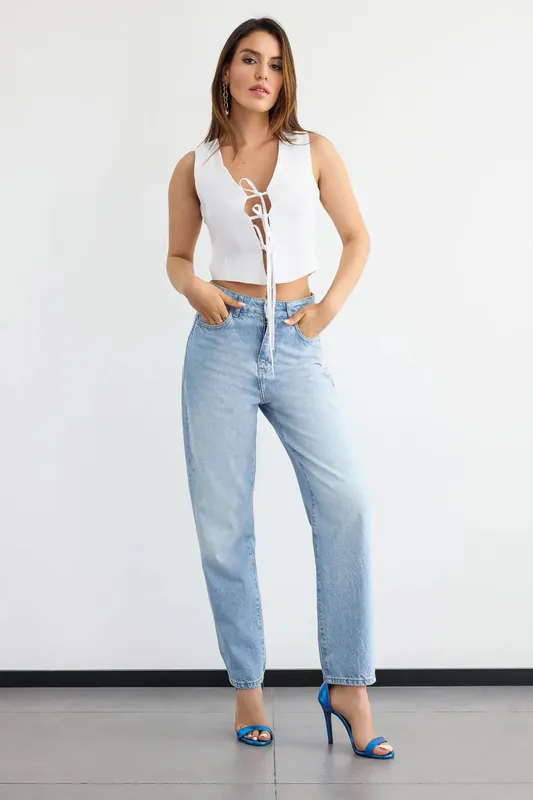 Sleeveless V-Neck Tie-Front Top