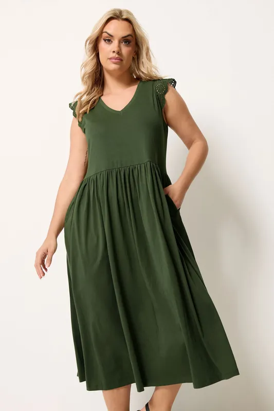 Broderie Sleeve Maxi Dress - Yours