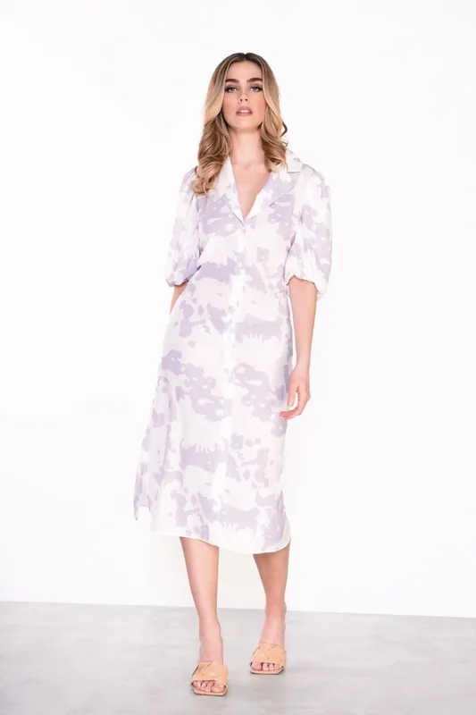 Lapel-Collar Midi-Dresses