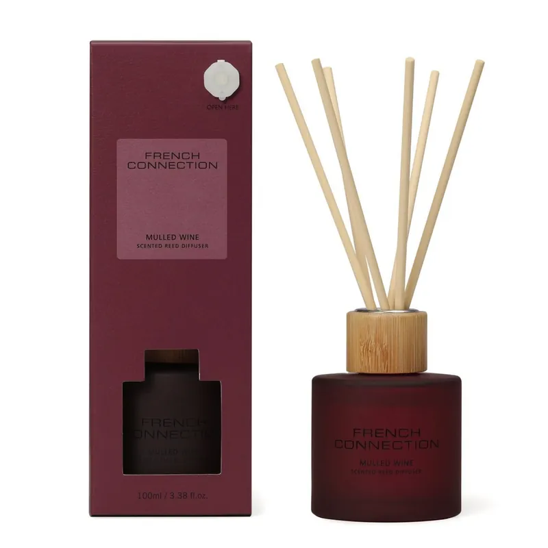 Mulled Wine Red Glass Reed Diffuser 100ml – Festive Home Fragrance - French Connection