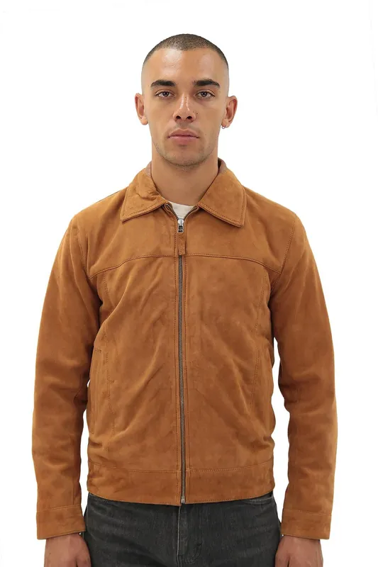 Retro Goat Suede Leather Harington Jacket-Zurich