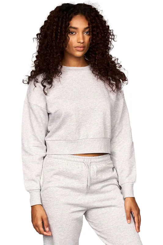 Catalina Crew Neck Crop Sweatshirt - Juice