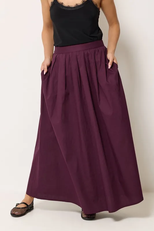 Petite Poplin Cotton Maxi Skirt - PixieGirl
