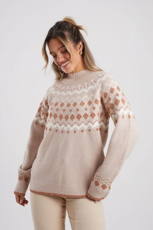 Fairisle Turtleneck Jumper - Brave Soul