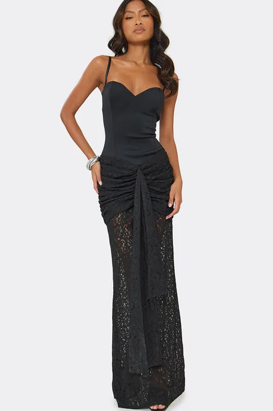 Strappy Underwired Lace Maxi Dress - EGO