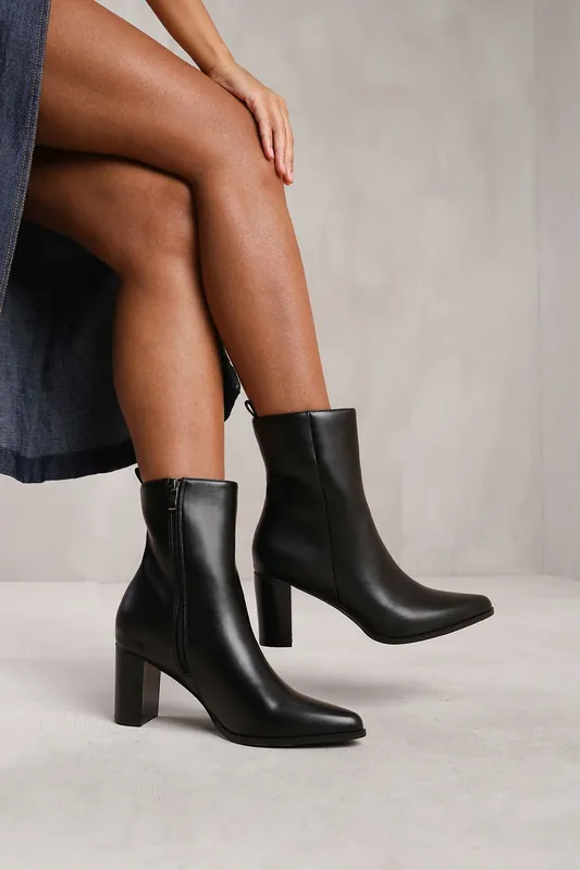 Artic' Block Heel Ankle Boot - Where's That From