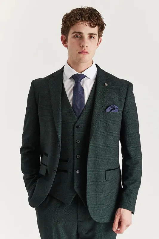 Men's 3 Piece Prince Of Wales Formal Suit - Infinity Leather
