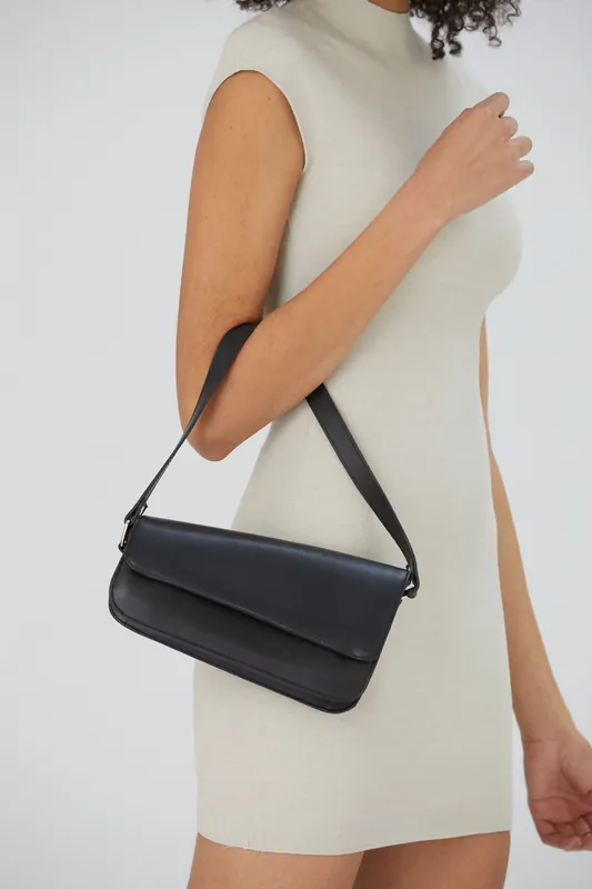 Asymmetric Pu Leather Shoulder Bag - Belissh