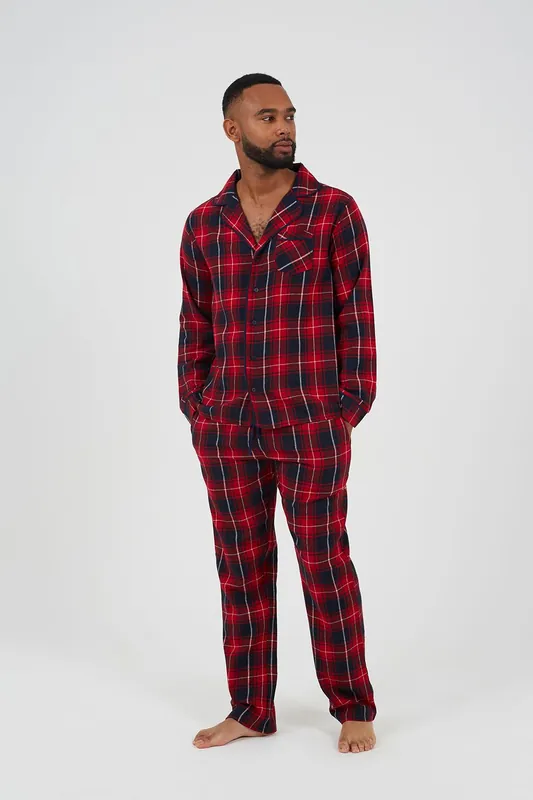 Checked Long Sleeve Pyjama Set - Brave Soul