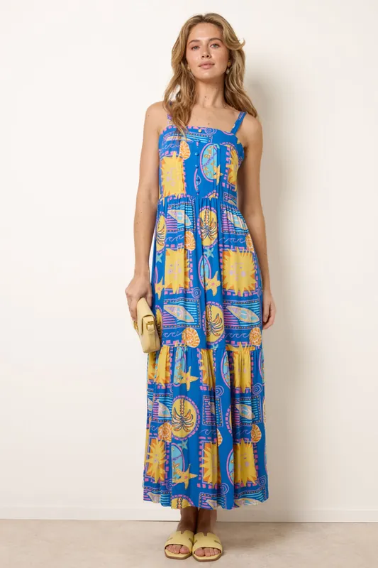 Blue Vibrant Strappy Dress - Blue Vanilla