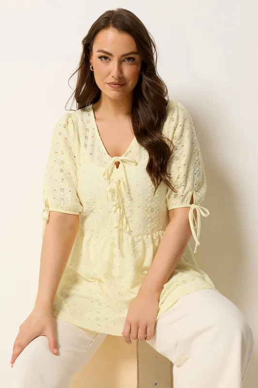 Broderie Anglaise Bow Tie Front Top - Yours