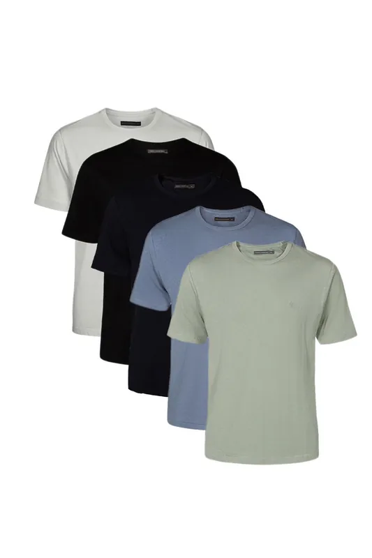 5 Pack Cotton Crew Neck Short Sleeve T-Shirts