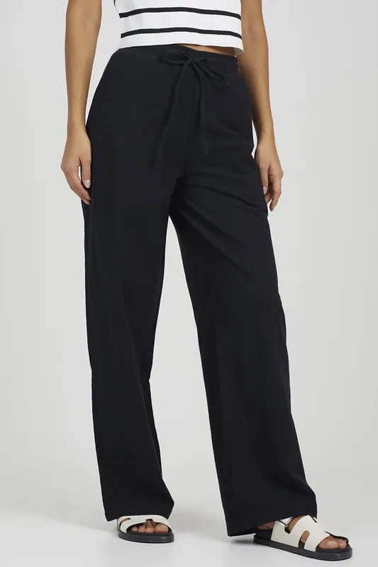 Linen Look Drawcord Trousers - Brave Soul