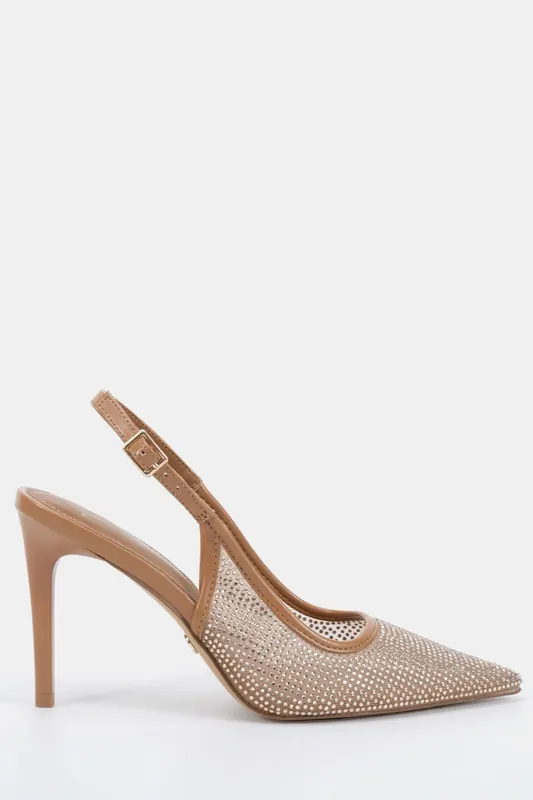 Idol Diamante Slingback Stiletto Court - Novo