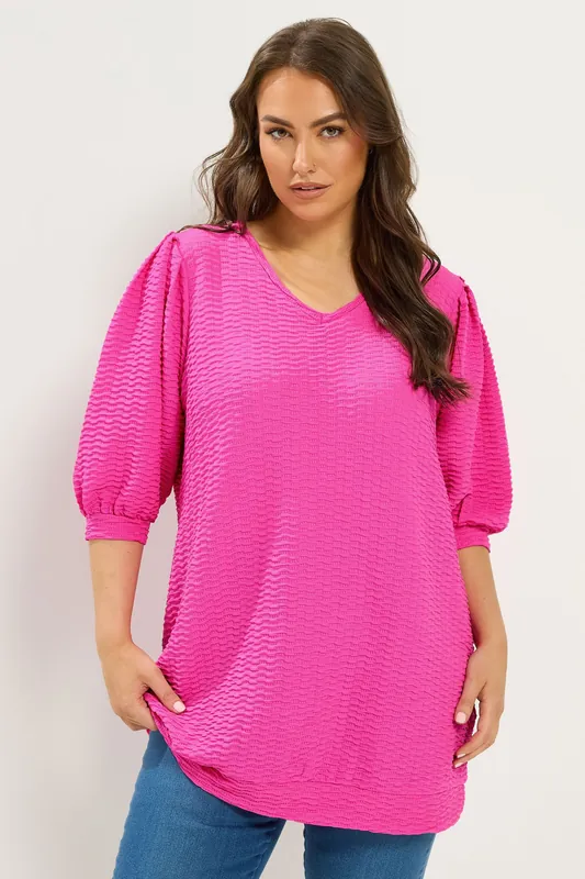 Textured Balloon Sleeve Top - Yours