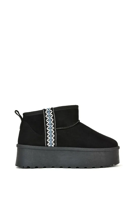 Thea' Warm Aztec Mini Ankle Boots - XY London