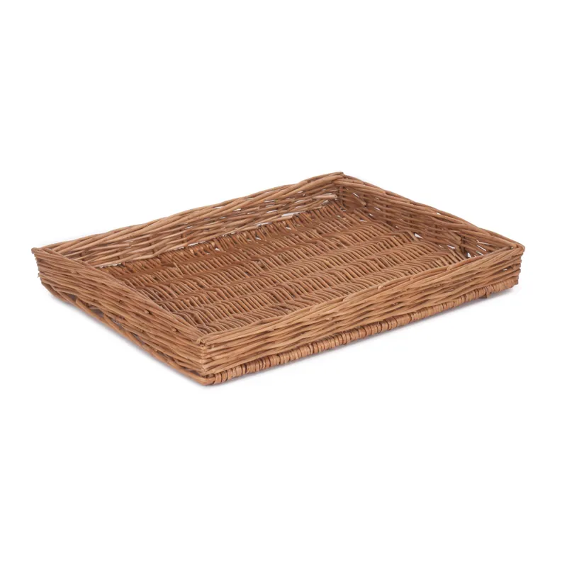 Wicker Light Steamed Flat Serving Tray - Red Hamper