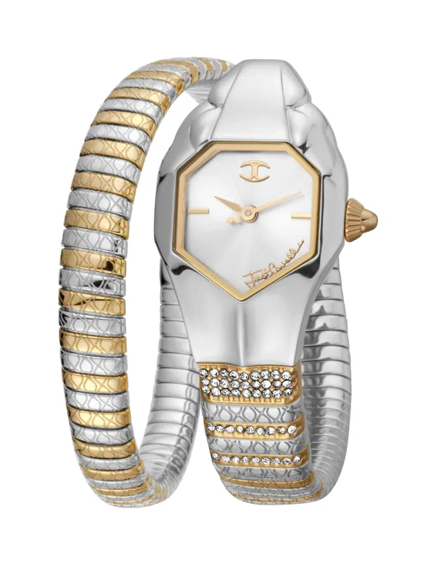Women's Just Glam EVO 2 Silver Dial Stainless Steel Bracelet Watch - Just Cavalli