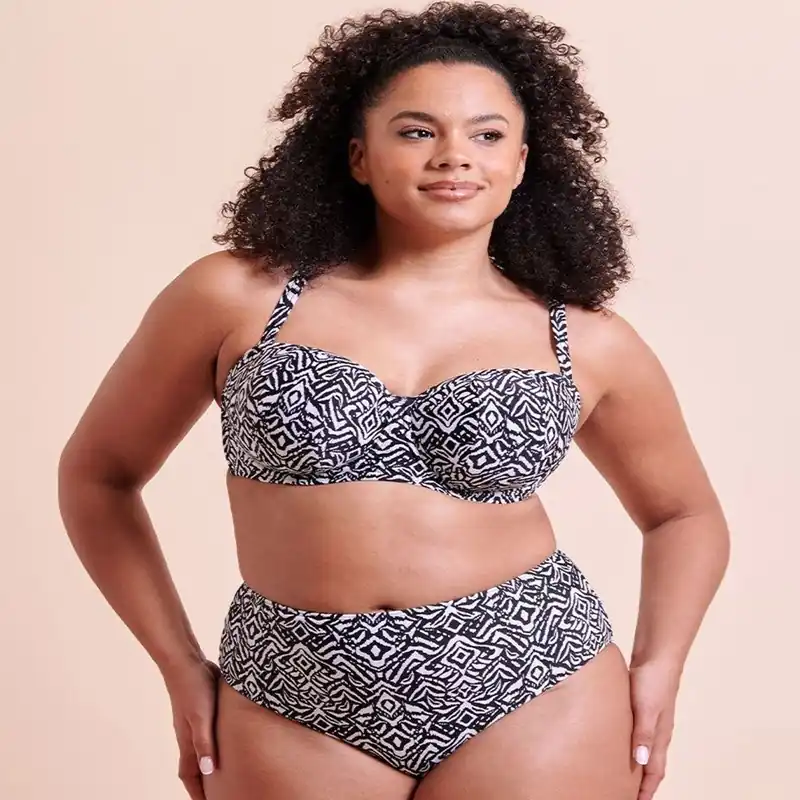 Wild Horizon Bandeau Strapless Multiway Bikini Top Swimwear - Curvy Kate